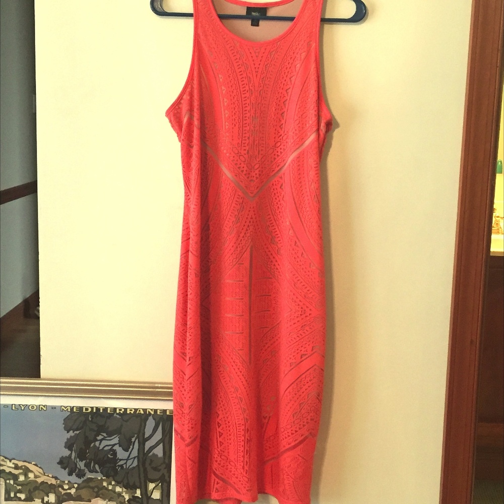 Coral racer back dress